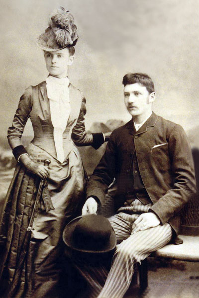 Josiah Pitman (b abt 1865) and Annie Irwin Cairnes<br/>ca. 1889<br/>Source: Patricia Hunt